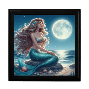 Mermaid on the beach at night gift box