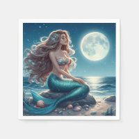 Mermaid on the beach at night
