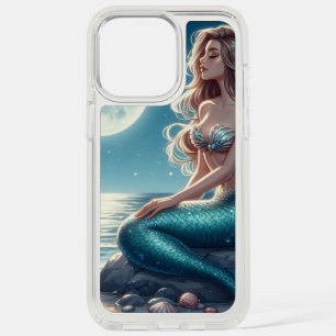 Mermaid on the beach at night iPhone 15 pro max case