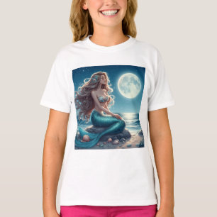 Mermaid on the beach at night T-Shirt