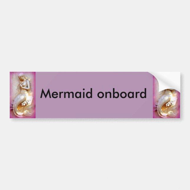 mermaid onboard lavender bumper sticker (Front)