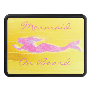 mermaid onboard pink/yellow hitch cover