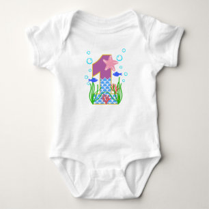 Mermaid One Colorful First Birthday Baby Bodysuit