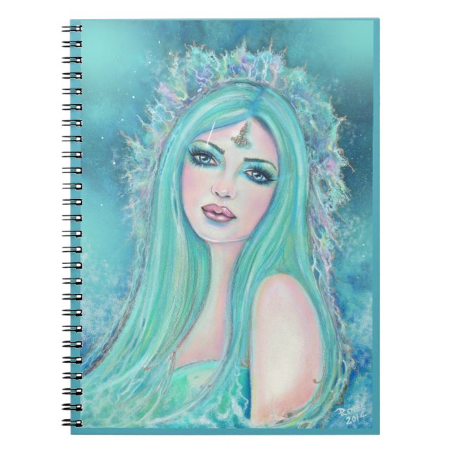 Mermaid one with the sea art by Renee Lavoie  Notebook (Front)