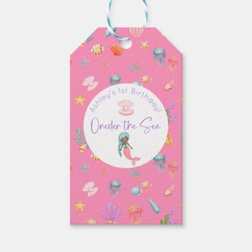 Mermaid Oneder The Sea Birthday Gift Tags