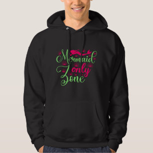 Mermaid Only Zone in Hot Pink and Neon Green Hoodie