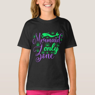 Mermaid Only Zone in Neon Green and Purple T-Shirt