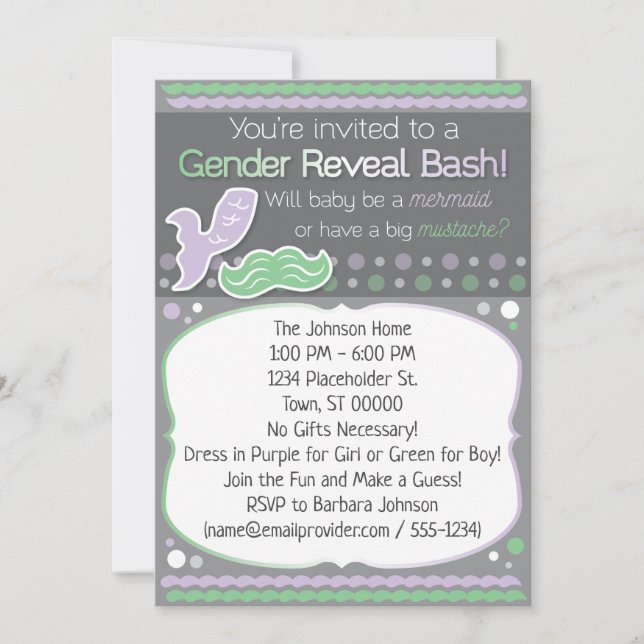 Mermaid or Mustache Gender Reveal (Front)