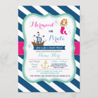 Mermaid or Pirate Baby Shower invitation