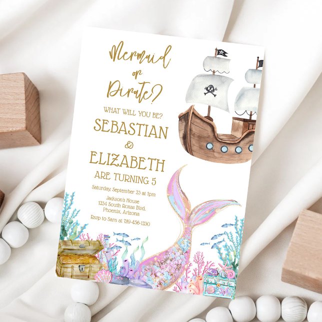 Mermaid or Pirate Birthday Invitation (Creator Uploaded)