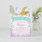 Mermaid Or Under The Sea Birthday invitation (Standing Front)