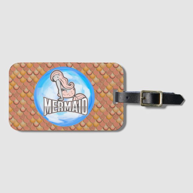 Mermaid oRANGE Luggage Tag (Front Horizontal)