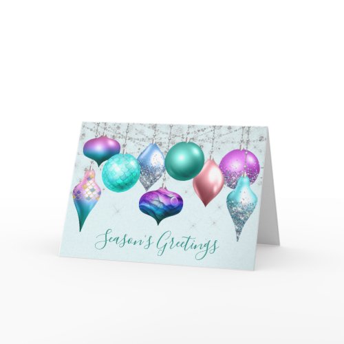 Mermaid Ornaments Business Holiday Card