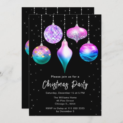 Mermaid Ornaments Christmas Party Invitation