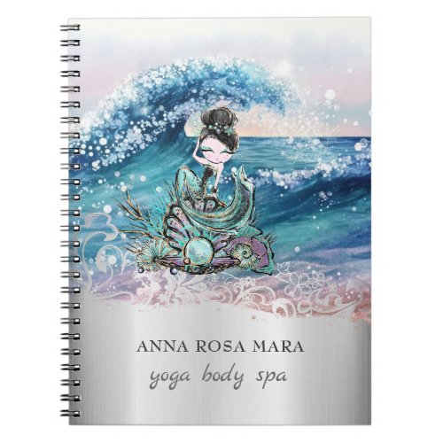 *~*  Mermaid Ornate Beach Waves Ocean AR7 Sand Sea Notebook