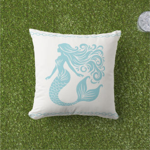 Mermaid outdoor pillow