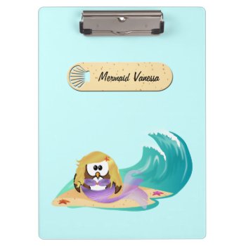 Mermaid Owl Clipboard by just_owls at Zazzle