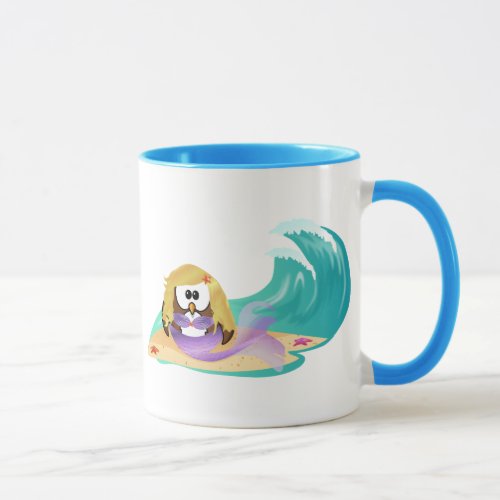 mermaid owl mug