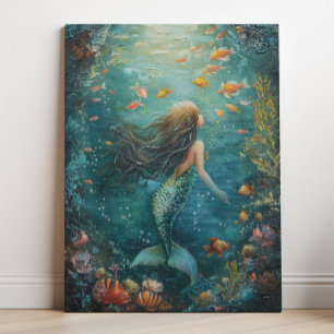 Mermaid Painting Art Canvas Print