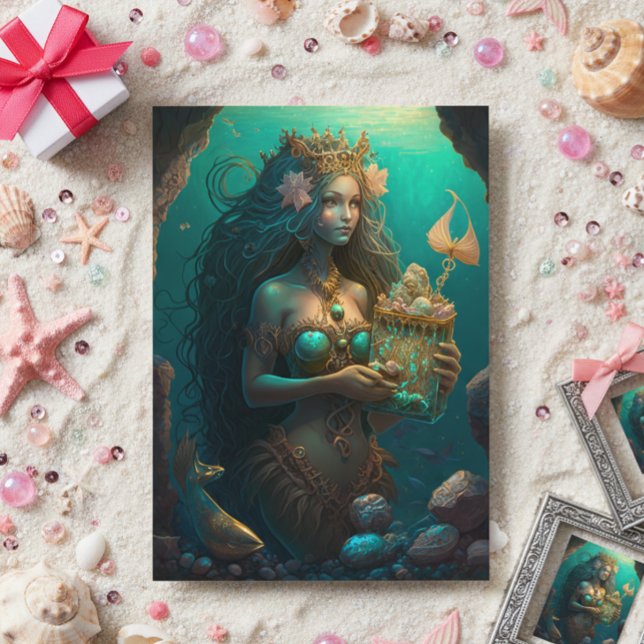 Mermaid  Painting Birthday Present  Card (Creator Uploaded)