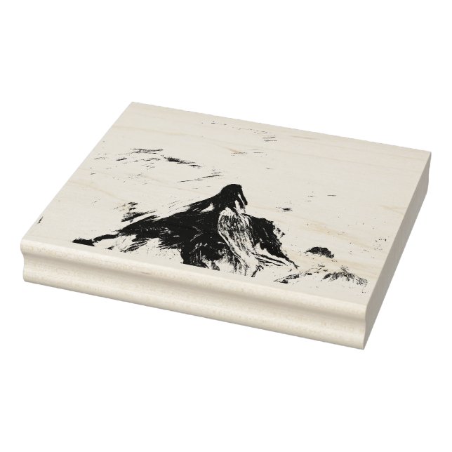 Mermaid Painting Rubber Stamp (Stamp)