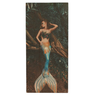 Mermaid Paradise Wood Flash Drive