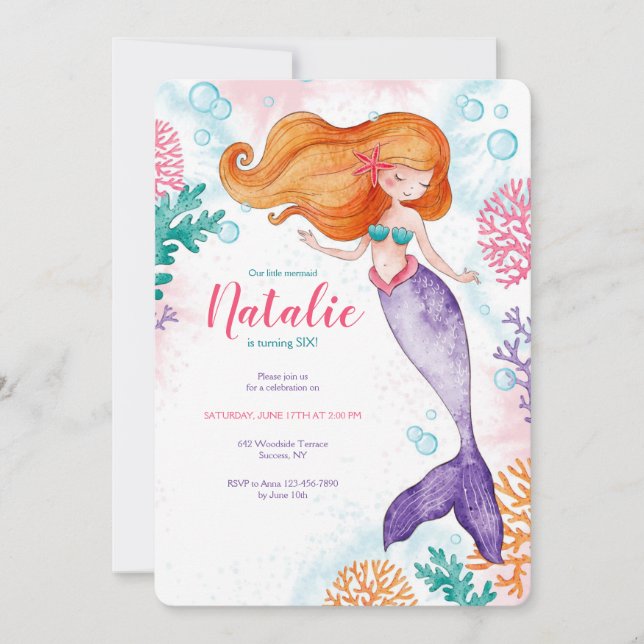 Mermaid Party 2 Invitation (Front)