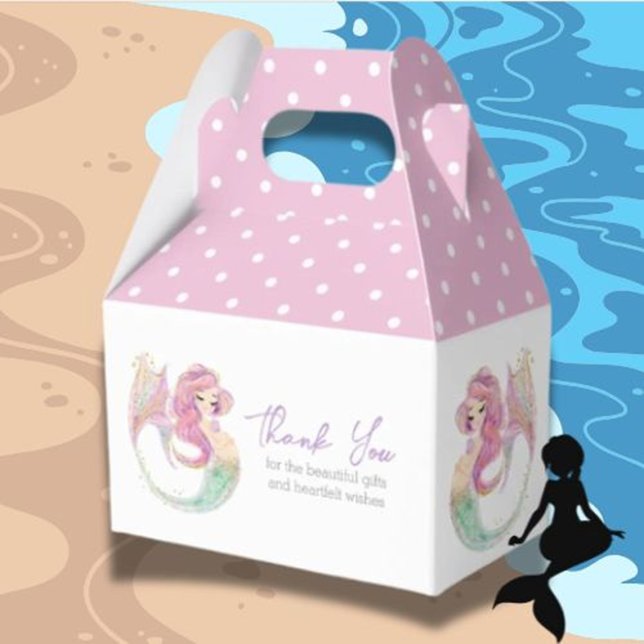 Mermaid Party Baby Shower Under The Sea Thank You Favor Boxes (Thank You for Making Our “Under the Sea” Baby Shower Magical)
