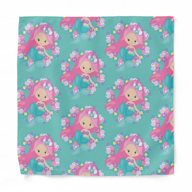 Mermaid Party BLUE  Bandana (Front)