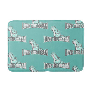 mermaid party Blue Bath Mat