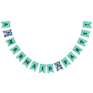 "Mermaid Party"  Bunting Flags