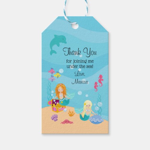 Mermaid Party Favor Under The Sea Thank You Gift Tags