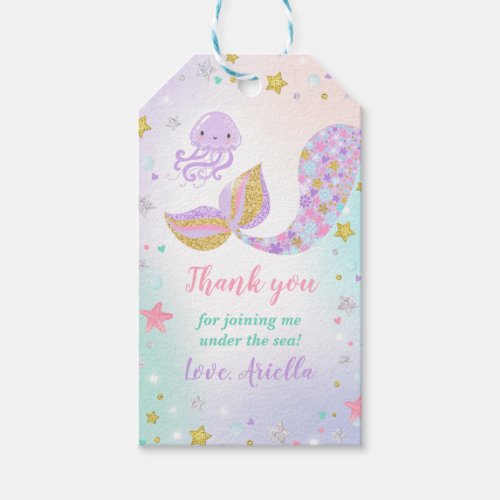 Mermaid Party Favor Under The Sea Thank You Tag