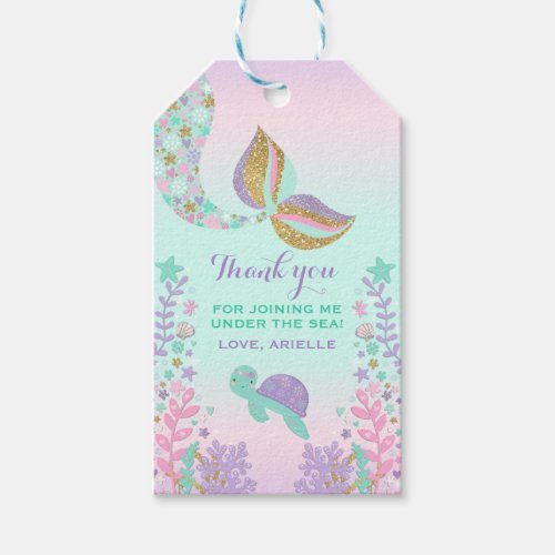 Mermaid Party Favor Under The Sea Thank You Tag