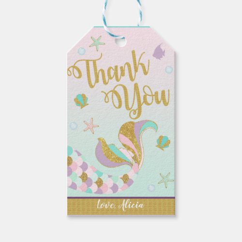 Mermaid Party Favor Under The Sea Thank You Tag