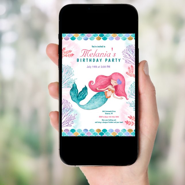 Mermaid Party  Invitation (Front Digital)