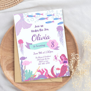 Mermaid Party Invitation, Mermaid Birthday Invite