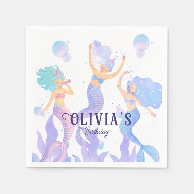 Mermaid party  napkins (Front)