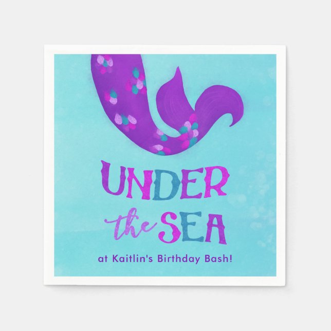 Mermaid Party Napkins "Under the Sea" (Front)