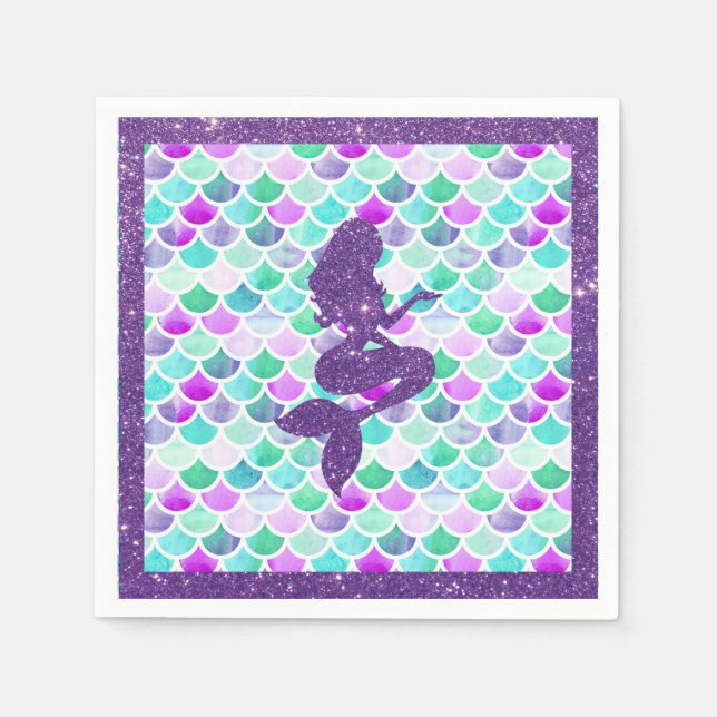 Mermaid Party Paper Napkin (Front)