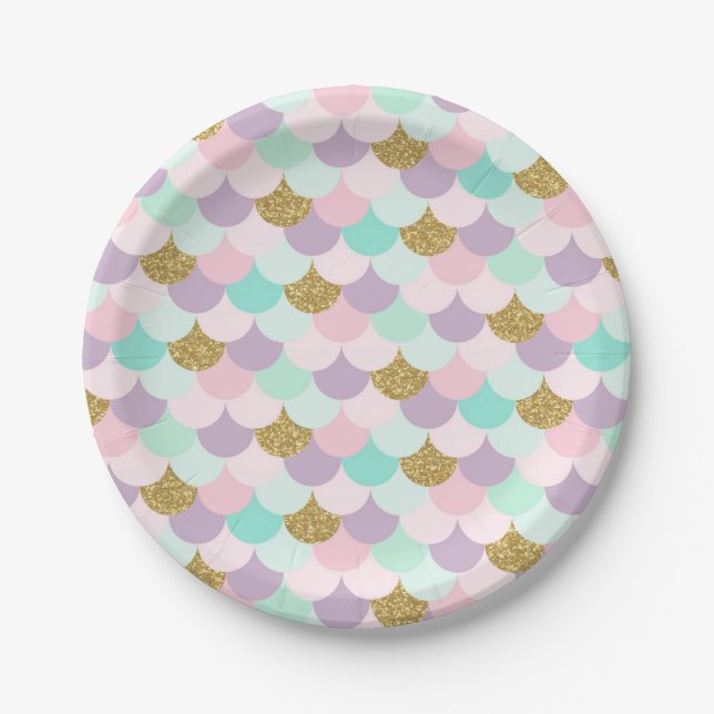 Mermaid Party Paper Plates Under the sea Party (Front)
