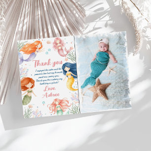 Mermaid Party Personalized with Mermaid Puns Thank You Card