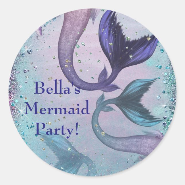 Mermaid Party Pieces Classic Round Sticker (Front)
