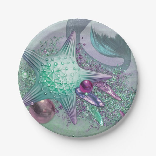 Mermaid Party Pieces Paper Plates (Front)