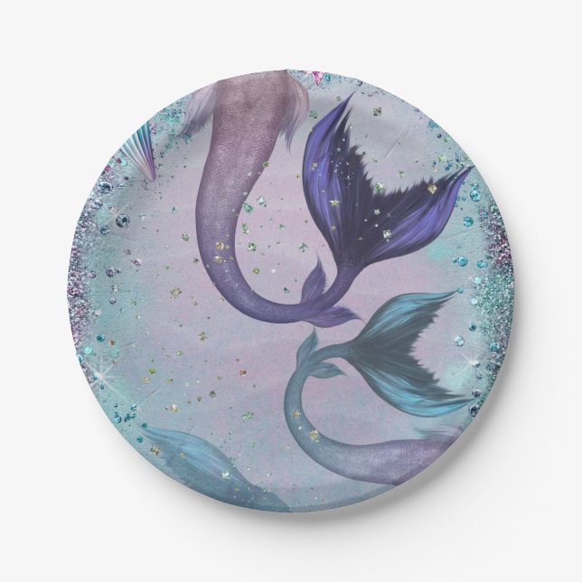 Mermaid Party Pieces Paper Plates (Front)