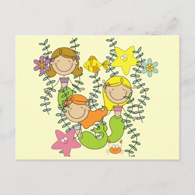 Mermaid Party Postcard (Front)
