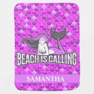 mermaid party PURPLE BABY  Blanket