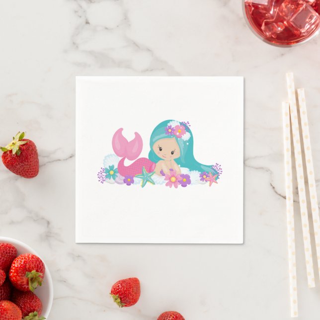 Mermaid Party Purple Napkins (Insitu)