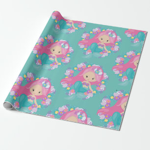 Mermaid Party Purple Wrapping Paper