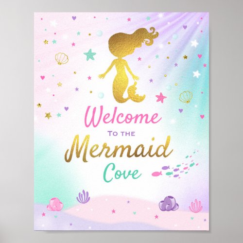 Mermaid Party Sign Welcome To The Mermaid Cove